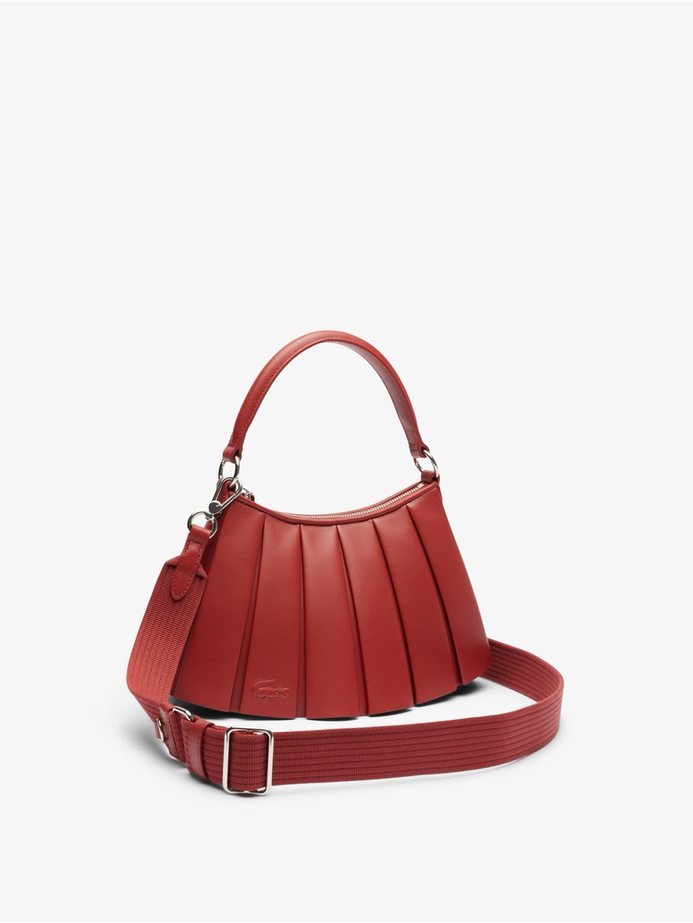 Lacoste Small Lenglen Leather Bag Burnt Henna